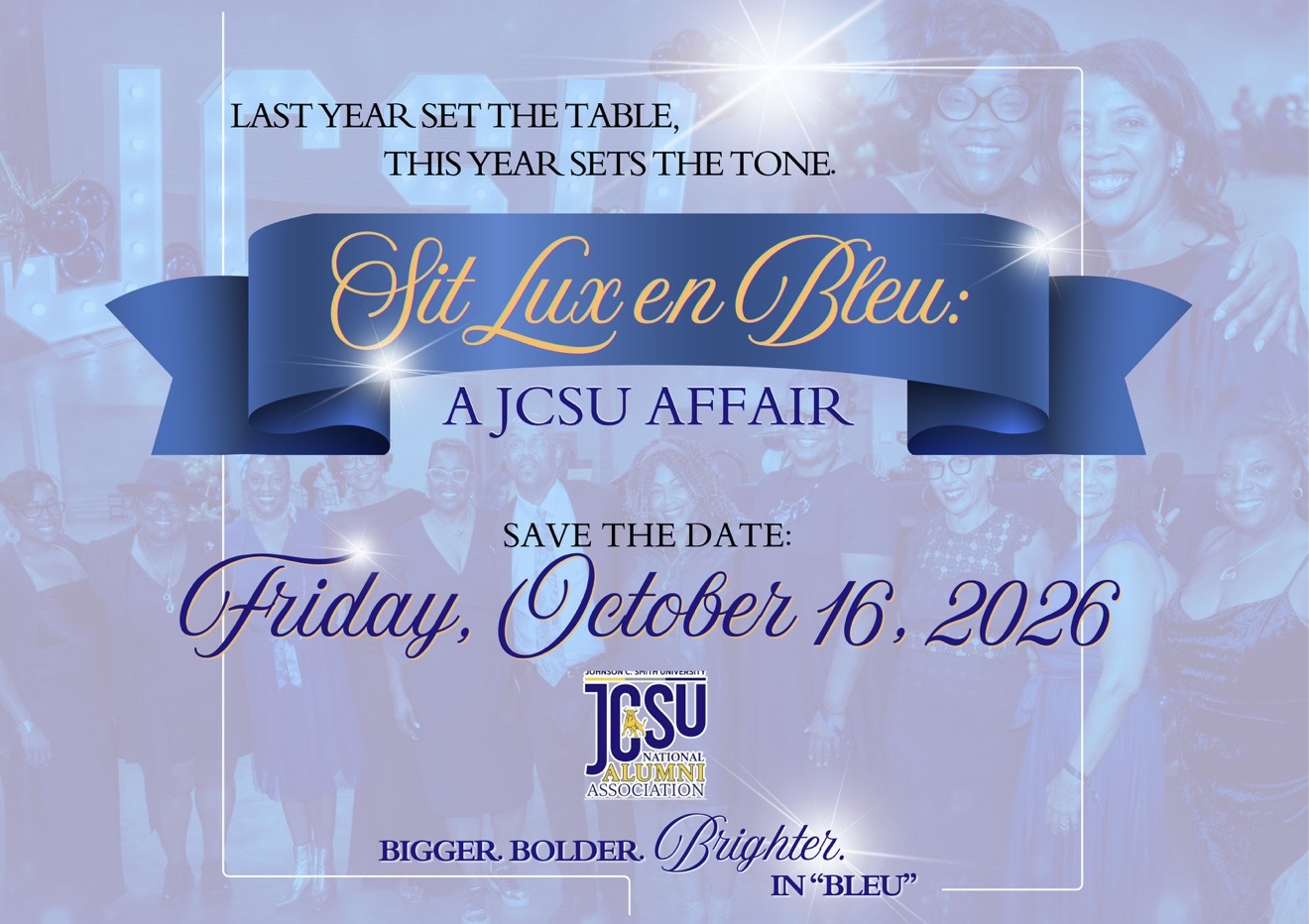 Sit Lux en Bleu: A JCSU Affair — Save the Date, Friday October 16, 2026